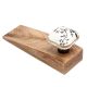 Golden Leaf Flower Square Ceramic Wooden Door Stopper